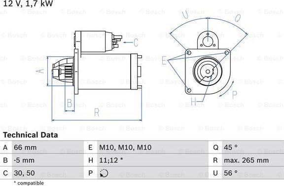 BOSCH 0 986 013 240 - Стартер autosila-amz.com