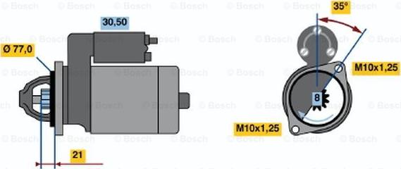 BOSCH 0 986 012 871 - Стартер autosila-amz.com