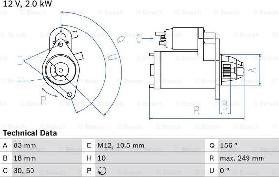 BOSCH 0 986 017 420 - Стартер autosila-amz.com