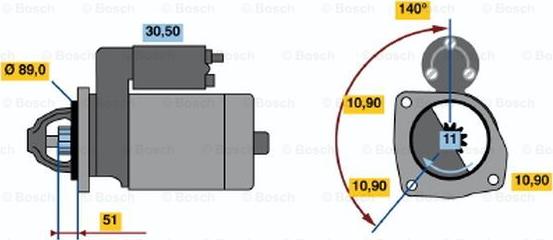 BOSCH 0 986 017 090 - Стартер autosila-amz.com