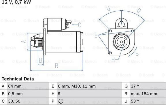 BOSCH 0 986 017 840 - Стартер autosila-amz.com