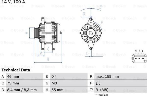 BOSCH 0 986 084 440 - Генератор autosila-amz.com