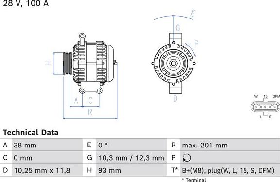 BOSCH 0 986 084 520 - Генератор autosila-amz.com