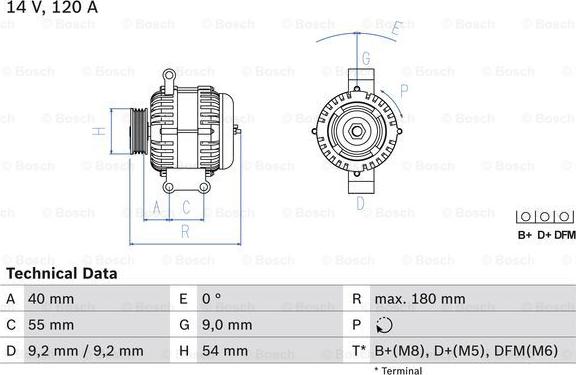 BOSCH 0 986 084 160 - Генератор autosila-amz.com