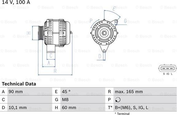 BOSCH 0 986 084 390 - Генератор autosila-amz.com