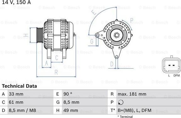 BOSCH 0 986 080 420 - Генератор autosila-amz.com