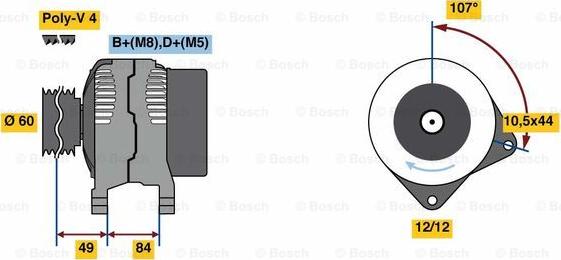 BOSCH 0 986 080 550 - Генератор autosila-amz.com