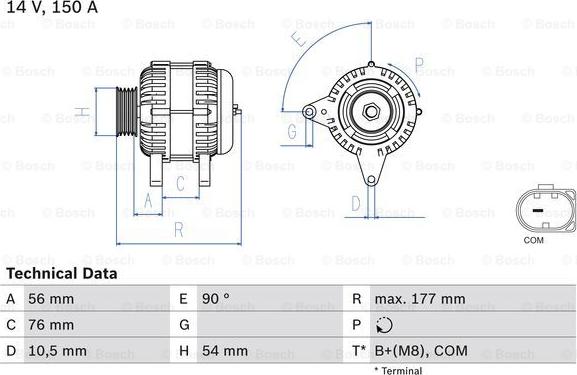 BOSCH 0 986 080 580 - Генератор autosila-amz.com