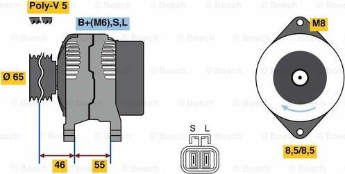 BOSCH 0 986 080 690 - Генератор autosila-amz.com