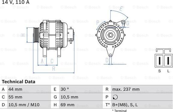 BOSCH 0 986 080 640 - Генератор autosila-amz.com