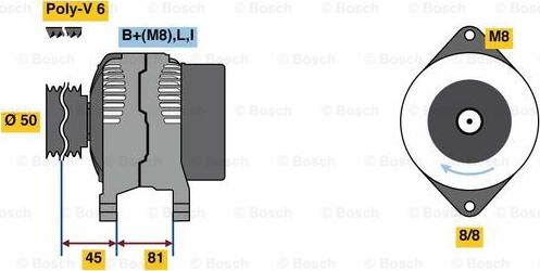 BOSCH 0 986 080 650 - Генератор autosila-amz.com