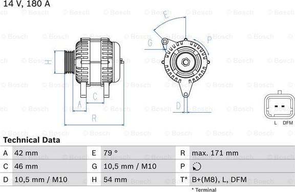 BOSCH 0 986 080 660 - Генератор autosila-amz.com