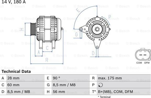 BOSCH 0 986 080 090 - Генератор autosila-amz.com