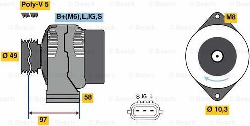 BOSCH 0 986 080 010 - Генератор autosila-amz.com