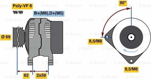 BOSCH 0 986 080 080 - Генератор autosila-amz.com