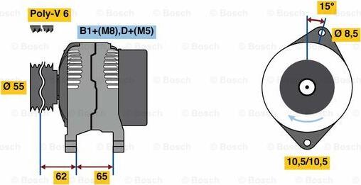 BOSCH 0 986 081 420 - Генератор autosila-amz.com