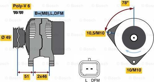 BOSCH 0 986 081 020 - Генератор autosila-amz.com