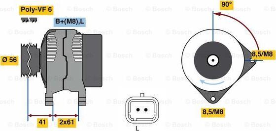 BOSCH 0 986 081 270 - Генератор autosila-amz.com