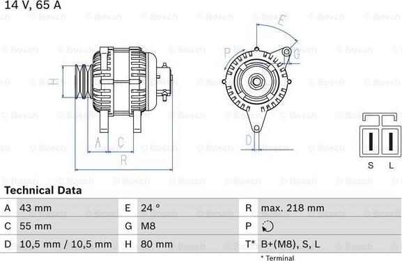 BOSCH 0 986 081 740 - Генератор autosila-amz.com