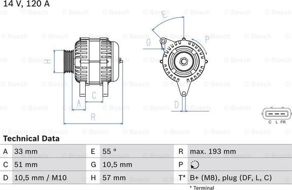 BOSCH 0 986 083 830 - Генератор autosila-amz.com