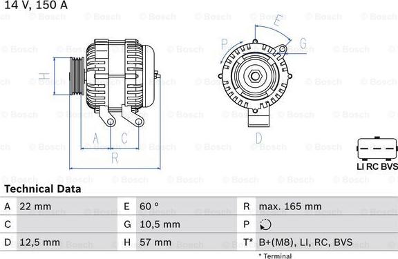 BOSCH 0 986 082 400 - Генератор autosila-amz.com