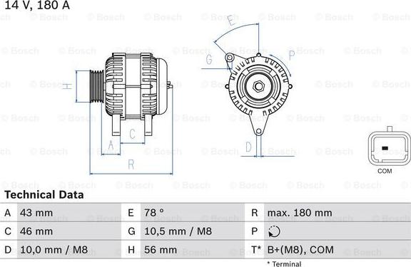 BOSCH 0 986 082 510 - Генератор autosila-amz.com