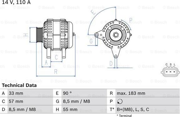 BOSCH 0 986 082 730 - Генератор autosila-amz.com