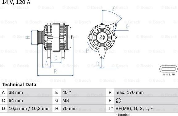 BOSCH 0 986 082 720 - Генератор autosila-amz.com