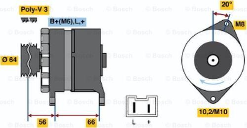 BOSCH 0 986 039 951 - Генератор autosila-amz.com