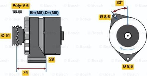 BOSCH 0 986 039 620 - Генератор autosila-amz.com