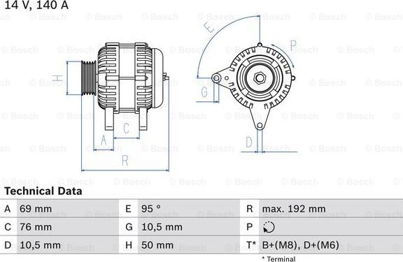 BOSCH 0 986 039 000 - Генератор autosila-amz.com