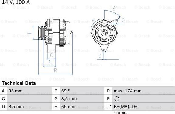 BOSCH 0 986 039 180 - Генератор autosila-amz.com