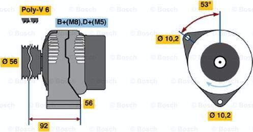 BOSCH 0 986 039 780 - Генератор autosila-amz.com