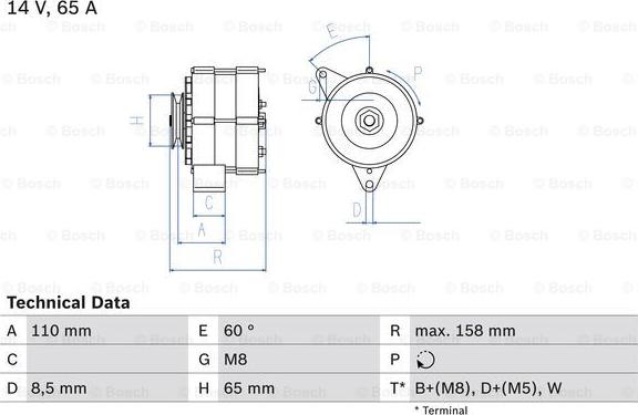 BOSCH 0 986 034 500 - Генератор autosila-amz.com