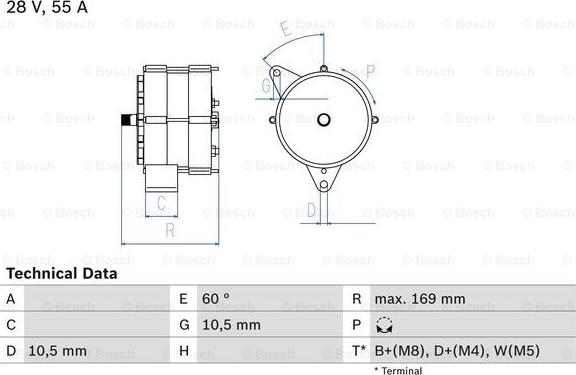 BOSCH 0 986 034 070 - Генератор autosila-amz.com