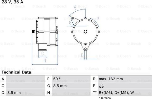 BOSCH 0 986 035 910 - Генератор autosila-amz.com