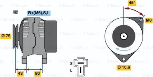 BOSCH 0 986 035 301 - Генератор autosila-amz.com