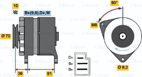 BOSCH 0 986 036 010 - Генератор autosila-amz.com