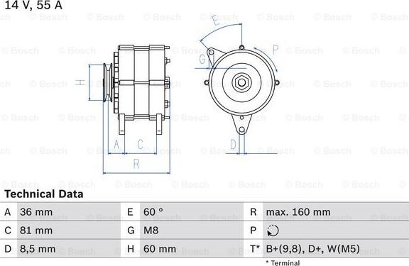 BOSCH 0 986 036 020 - Генератор autosila-amz.com