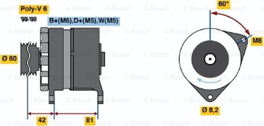 BOSCH 0 986 036 150 - Генератор autosila-amz.com