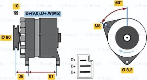 BOSCH 0 986 036 110 - Генератор autosila-amz.com