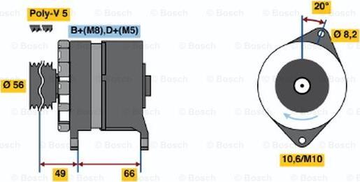 BOSCH 0 986 036 831 - Генератор autosila-amz.com