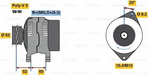 BOSCH 0 986 036 871 - Генератор autosila-amz.com