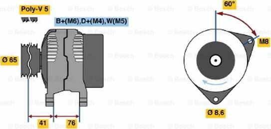 BOSCH 0 986 036 701 - Генератор autosila-amz.com