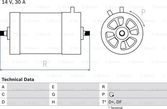 BOSCH 0 986 030 050 - Генератор autosila-amz.com