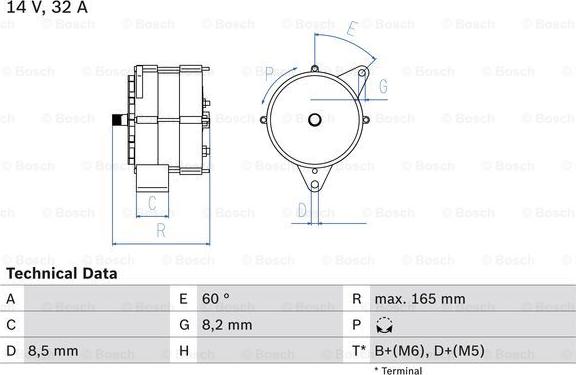 BOSCH 0 986 030 140 - Генератор autosila-amz.com