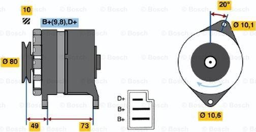 BOSCH 0 986 030 120 - Генератор autosila-amz.com