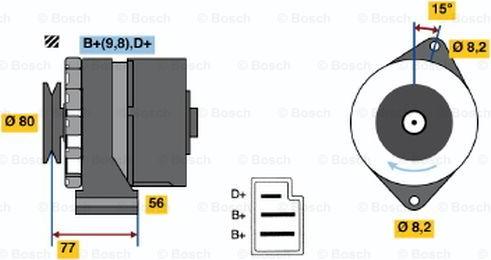 BOSCH 0 986 030 750 - Генератор autosila-amz.com