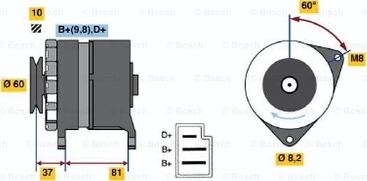 BOSCH 0 986 030 780 - Генератор autosila-amz.com