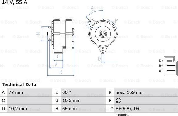 BOSCH 0 986 030 720 - Генератор autosila-amz.com